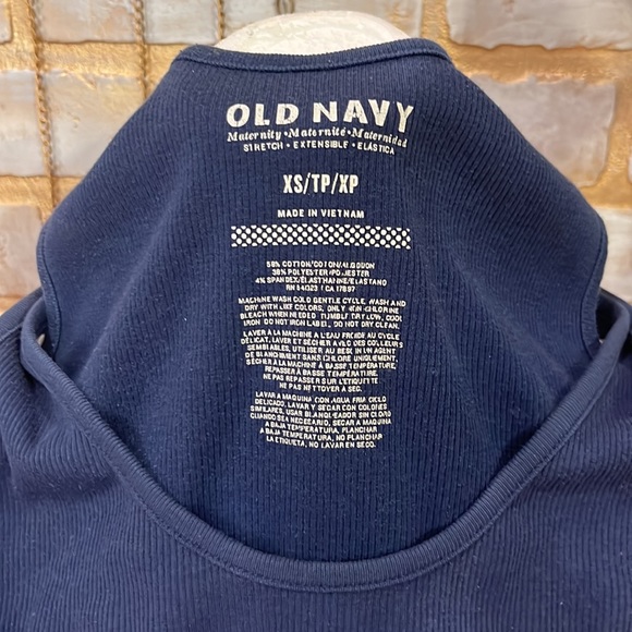 Old Navy Blue Fitted Ribbed Maternity Tank Top with Ruching, Women’s Size XS. - Picture 11 of 11